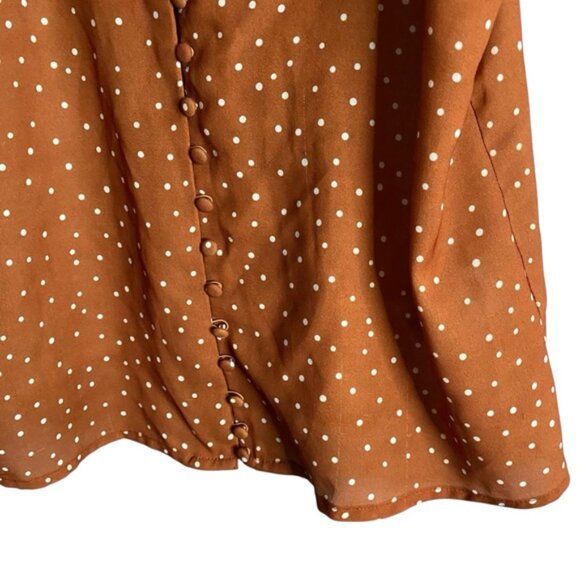 California Moonrise Women's Burnt Orange Polka Dot Summer Vibes Cami Top - Picture 3 of 7